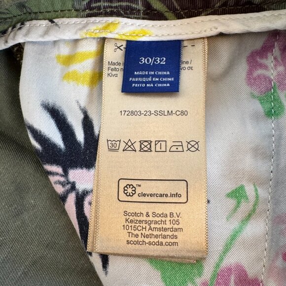 Scotch & Soda Pip Allover Printed Herringbone Boyfriend Chino Pants 30/32 - Picture 12 of 15
